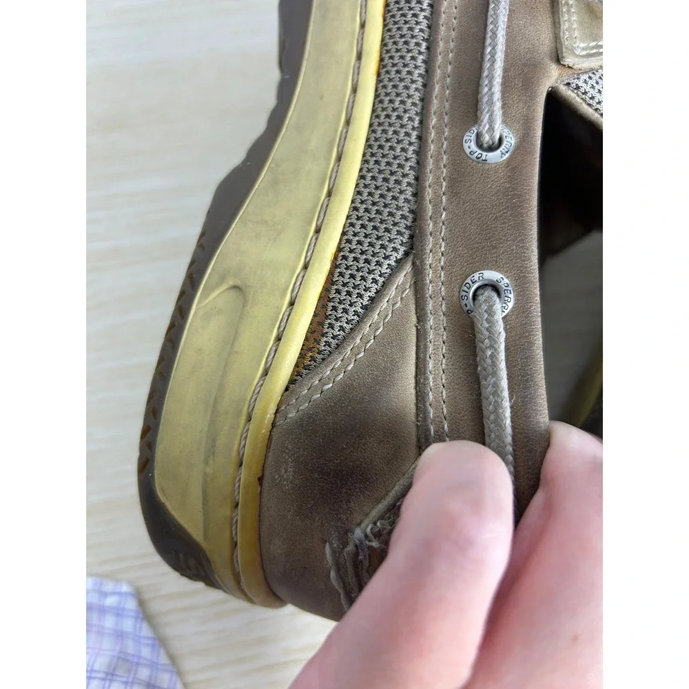 Sperry Boat Shoes Mens 11M Tan Billfish 3-Eye Leather Nautical Preppy Loafer